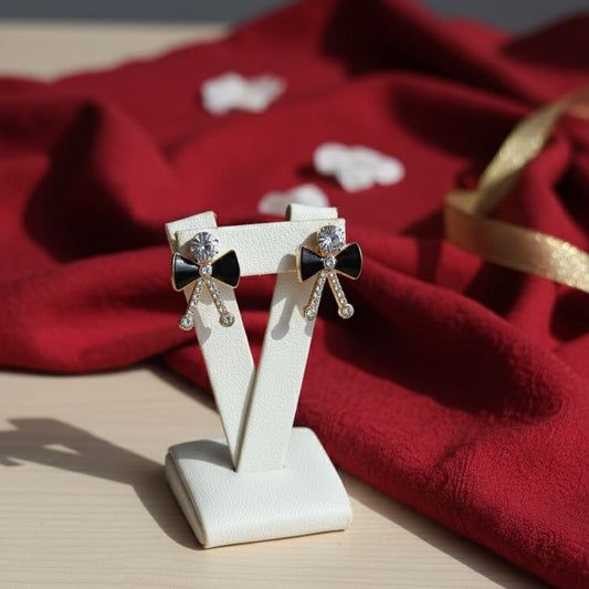Crystal Bow Stud Earrings