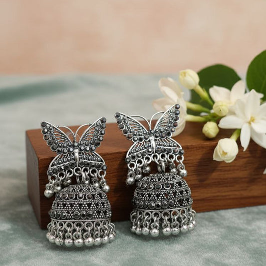 Oxidized Butterfly Jhumka